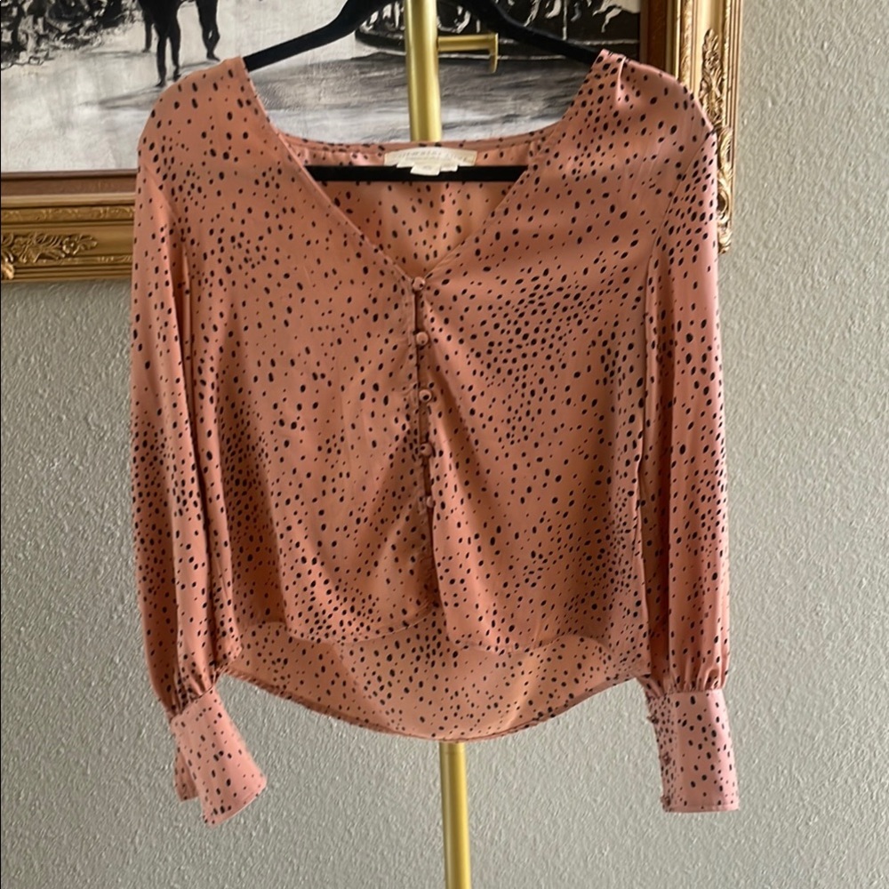 Saltwater LUXE Pink Blouse with Relaxed Fit and Buttoned Style
